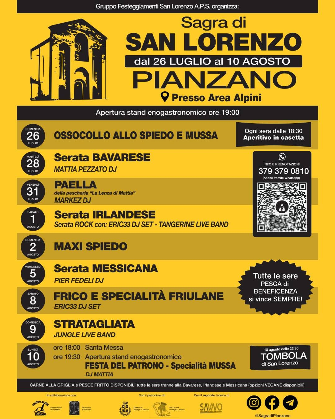 Sagra di San Lorenzo Pianzano 2026
